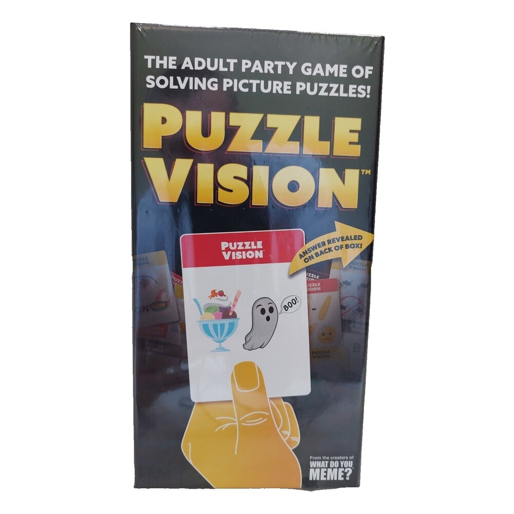 Puzzle Vision Adult Card Party Game of Solving Picture Puzzles What Do You Meme